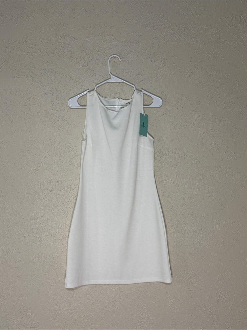 Sleek White Sleeveless Mini Dress - Brand: